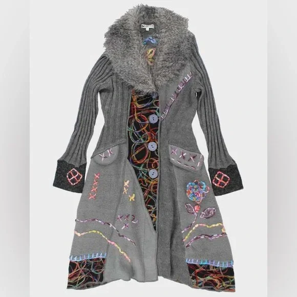 Vintage Women's Y2K Papillon Long Cardigan Jacket - Picture 1 of 13